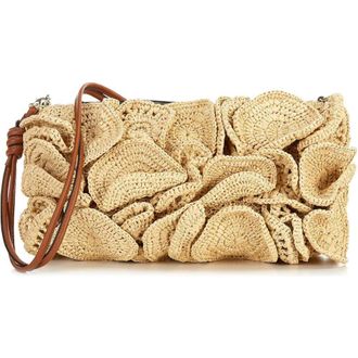 Farm Rio Farm Rio Womens Raffia Flower Clutch, Natural