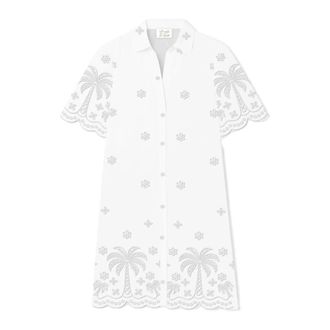 MC2 Saint Barth Shirt Dresses, female, Multicolor, Size: M Aurelia Chambray Palms Shirt