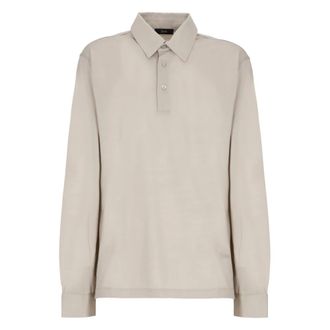 Herno Fijne Effen Wol Polo - Heren - Tops - Beige - Maat: XL Wol