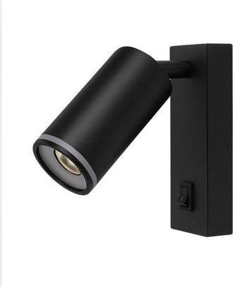 Trade Shop Trade Shop - Luz De Pared Ajustable Con Interruptor De Encendido / Apagado Con Ataque De Aluminio De Aluminio Mr-02 - Negro