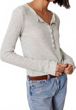 bobi Viv Snap Placket Tee In Grey