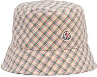 Moncler Archive DNA Plaid Bucket Hat in Light Brown at Nordstrom, Size Medium