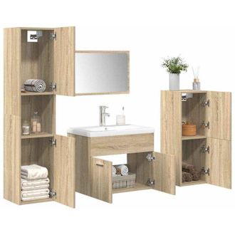 vidaXL Set Mobili da Bagno 5 pz Rovere Sonoma in Legno Multistrato vidaXL