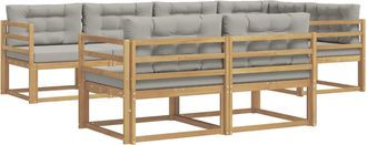 vidaXL Conjunto De Sof&aacute;s De Exterior 6 Uds. Blanco Y Gris Claro Vidaxl