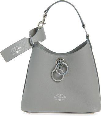 Balenciaga Small Carrie Grained Leather Hobo Bag in 1108 Balenciaga Grey at Nordstrom
