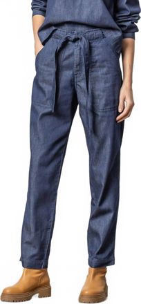 Lilla P Denim Belted Pant In Dark Wash