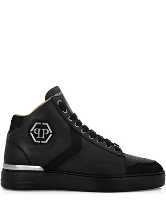 Philipp Plein logo-patch sneakers - Black