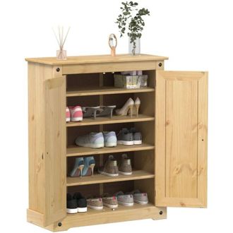 vidaXL Scarpiera Corona 86x38,5x108 cm in Legno Massello di Pino - Vidaxl
