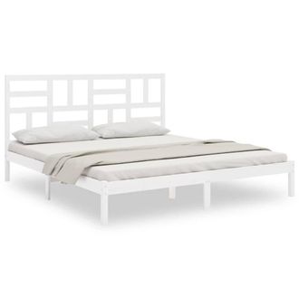 Berkfield Home Bed Frame White Solid Wood 200x200 cm