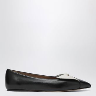 Ferragamo Ballerina fiocco Soft Nera/Mascarpone