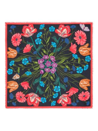 Bimba & Lola flower-print scarf - women - Modal - One Size - Black