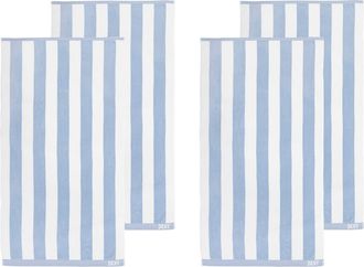 DKNY Cabana Stripe 4-Piece Beach Towel Set in Celestial Blue at Nordstrom