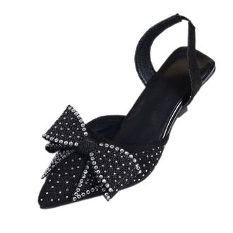 Generic Womens Pointed Toe Heeled Shoes Womens Diamond High Heels Slip On Slingback Sandals Graduation Heel Sandals Homecoming Formal Pumps Sexy Rhinestone Pu
