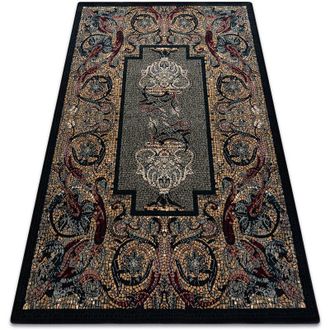 RugsX Rugsx - Alfombra De Lana Polonia Mozaika, Mosaico Oriental Azul Oscuro Blue 235x350 Cm