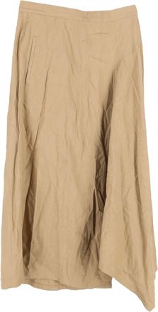Yohji Yamamoto A-Line Midi Skirt in Brown Cotton