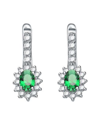 Genevive Silver Cz Drop Earrings