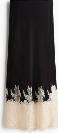 H&M Jupe mit Spitzenbesatz - Schwarz