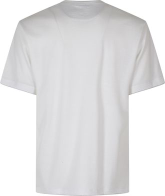 Eleventy Crewneck Melange Trim Cotton T-Shirt