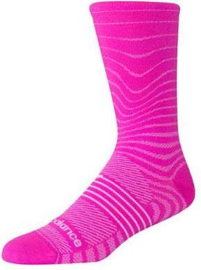 New Balance Unisex Pro Run Crew Calzini 1 Pair in Rosa/Bianco, Nylon, Taglia XL