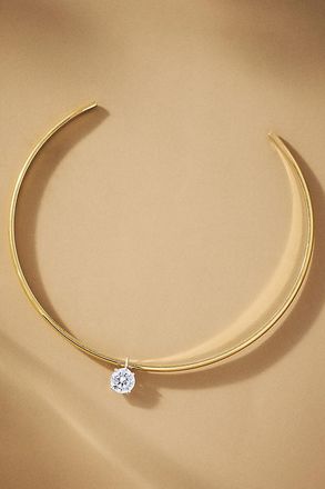 Shashi Roux Crystal Pendant Cuff Necklace