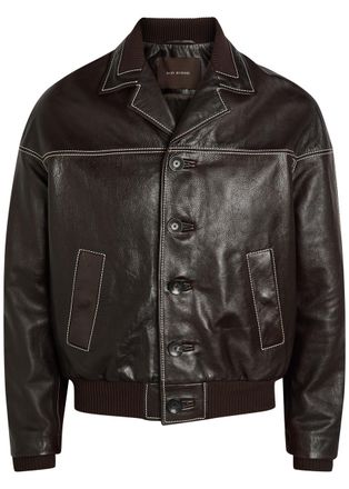 Wales Bonner Wales Bonner Time Leather Jacket - Brown - L