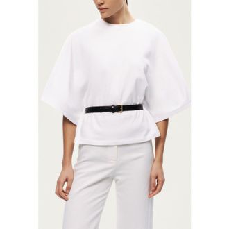 Nocturne Belted Oversized T-Shirt in Ivory at Nordstrom, Size X-Large Eu