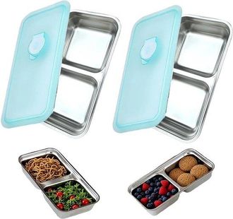 OEM Paquete De 2 Recipientes De Acero Inoxidable Para Alimentos, Recipientes Reutilizables Para Especias Con Tapa, Aptos Para Lavavajillas