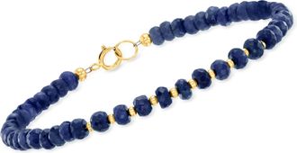 Canaria Canaria Sapphire Bead Bracelet in 10kt Yellow Gold