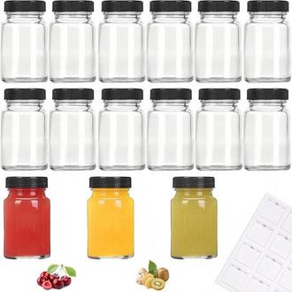 OEM Botellas Peque&ntilde;as De Vidrio Con Tapa - 15 Unidades - 60 Ml - Reutilizables