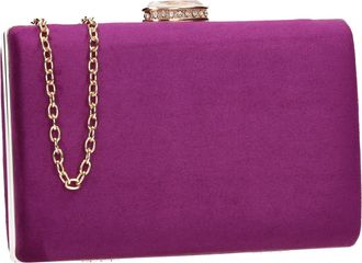 Swankyswans Surrey Suedette Velvet Womens Elegant Ladies Party Prom Wedding Bridal Box Clutch Bags (Purple)
