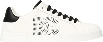 Dolce & Gabbana Portofino Low Top Perforated Sneakers - Heren - Sneakers - Wit - 40 EU - Leer - Schoenen
