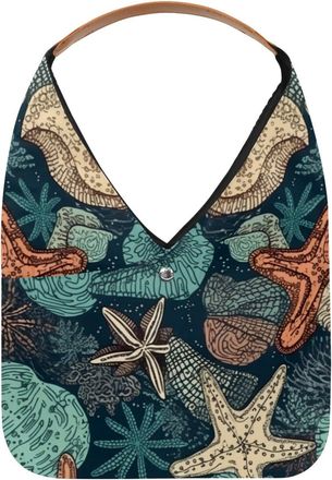 Generic Starfish Reusable Lightweight Grocery Bags - Foldable Into Compact Pouch, Washable & Sturdy, Multipurpose for Shopping and Travel