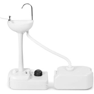 Costway Costway Fregadero Port&aacute;til Para Acampar, Con Bomba De Pie, Tanque De Agua De 17 L Y Ruedas, Soporte Para Toallas, Dispensador De Jab&oacute;n L&iacute;quido, Lavabo