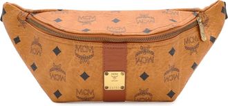 MCM Mcm Visetos Brown Pvc Leather Pouch Sling Bag (Pre-Owned)