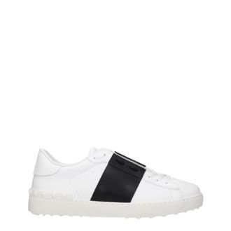 Valentino Garavani Herrens Sneakers Wei&szlig;/Schwarzes Leder