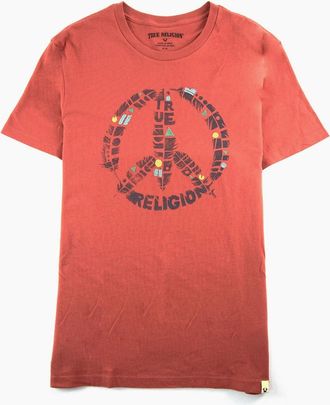 True Religion Mens True Religion Mondo Peace S/s T Shirt Safron - Red - Size: 38