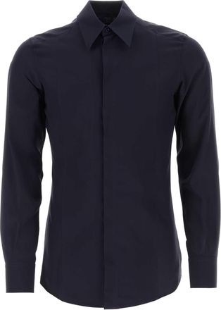 Dolce & Gabbana Midnight Blue Crepe Shirt