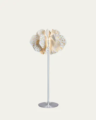Lladro Nightbloom White Gold Floor Lamp