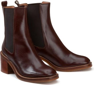 La Redoute Collections Chelsea leren boots met brede hak