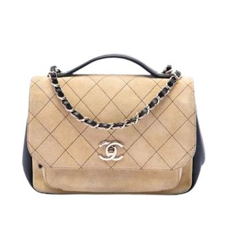 Chanel Pre-owned Business Affinity Flap - Dames - Pre-owned - Beige - Maat: ONE Size Zijde