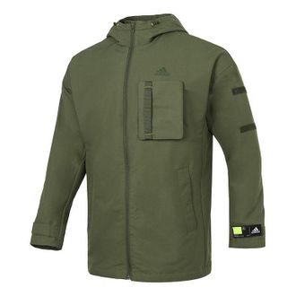 adidas Mens TH Woven CSTM Hooded Jacket Green GP0990