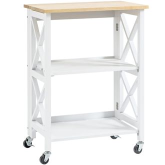 HOMCOM Carrito de cocina 60x40x84 cm blanco