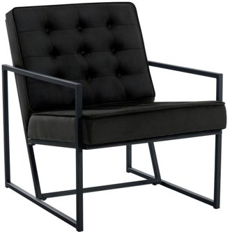 Clp Sill&oacute;n con patas de metal y asiento en Terciopelo Negro