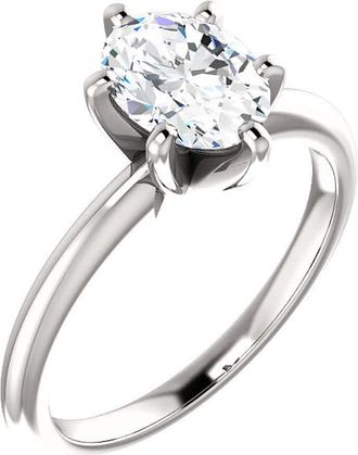 Pompeii3 Platinum 1 Ct Oval Diamond Solitaire Engagement Ring Lab Grown