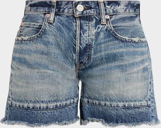 Moussy Vintage Remo Remake Frayed Denim Shorts