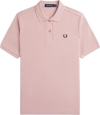 Fred Perry Womens Fred Perry Plain Dusty Rose Pink Polo Shirt - Size: 18/16