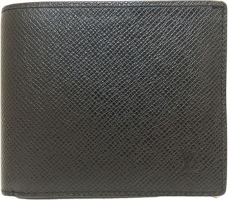 Louis Vuitton Black Taiga Leather Wallet (Bi-Fold) (Pre-Owned)