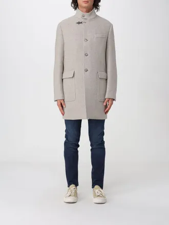 Fay Cappotto corto monopetto in lana con iconico gancio in metallo