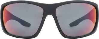 Prada Dark Grey Mirror Blue/Red Wrap Mens Sunglasses PS04VS 1BO9Q1 66
