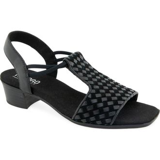 Munro Susan Sling Back Sandal in Black Woven Leather at Nordstrom, Size 7.5